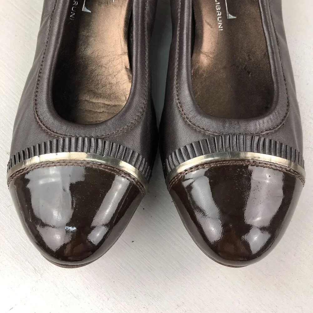 AGL Attilio Giusti Leombruni Women's Size 39.5 (9.5) Brown Leather Slip On Pumps